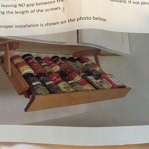 Under cabinet spice rack